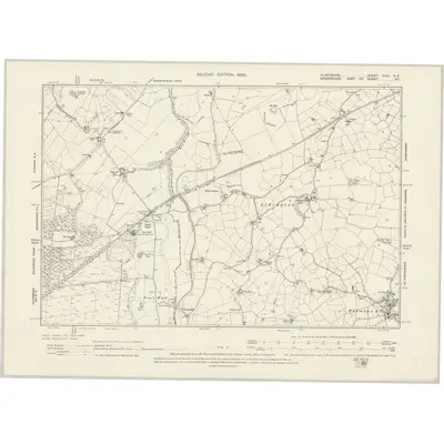 1897 Map of Flintshire XXVI.NE, 1900 Print