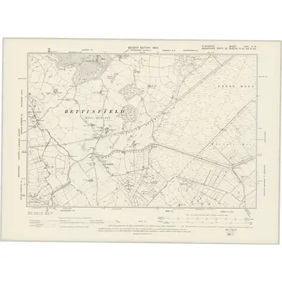 1898 Map of Flintshire XXVI.SW, 1900 Print