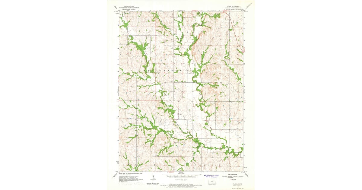 1964 Map of Flush, Pottawatomie County, KS — High-Res | Pastmaps