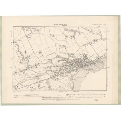 1900 Map of Forfarshire Sheet LI.SE, 1903 Print