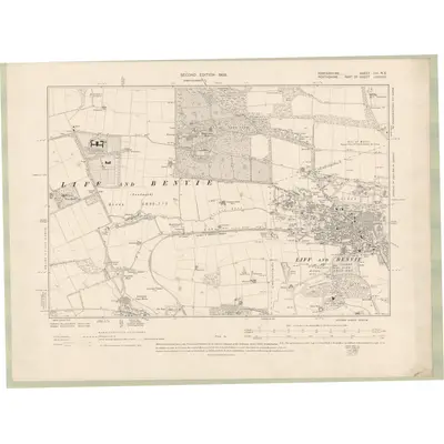 1900 Map of Forfarshire Sheet LIII.NE, 1903 Print