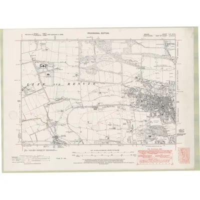 1938 Map of Forfarshire Sheet LIII.NE, 1947 Print