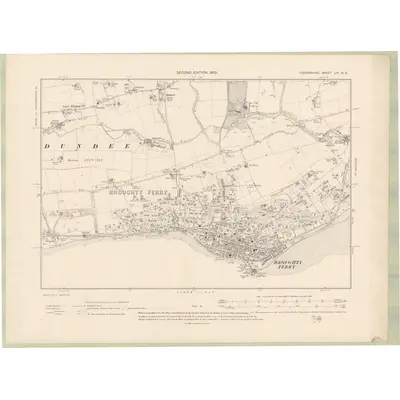 1900 Map of Forfarshire Sheet LIV.NE, 1903 Print