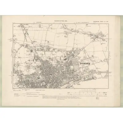 1900 Map of Forfarshire Sheet LIV.NW, 1903 Print