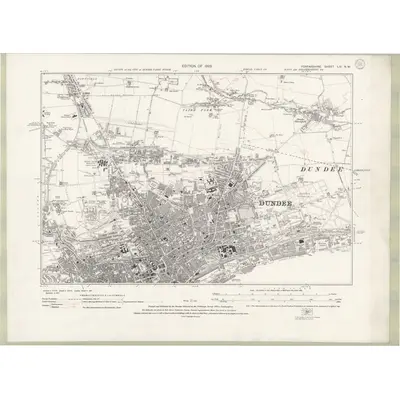 1921 Map of Forfarshire Sheet LIV.NW, 1923 Print