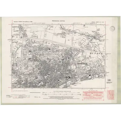 1938 Map of Forfarshire Sheet LIV.NW, 1947 Print