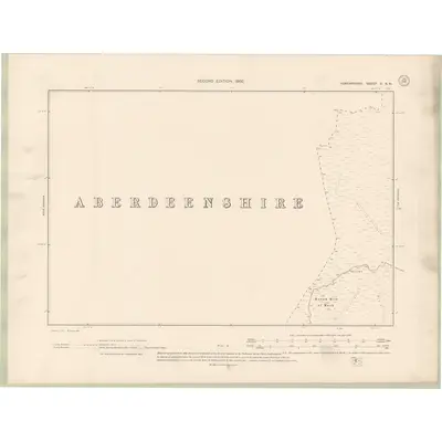 1900 Map of Forfarshire Sheet V.NW, 1902 Print