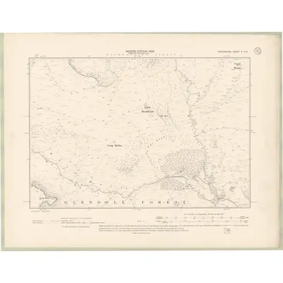 1900 Map of Forfarshire Sheet X.NE, 1902 Print