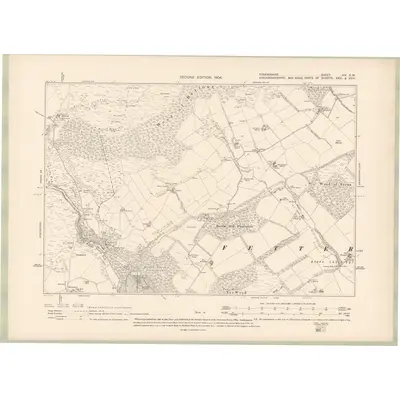 1900 Map of Forfarshire Sheet XIV.SW, 1904 Print