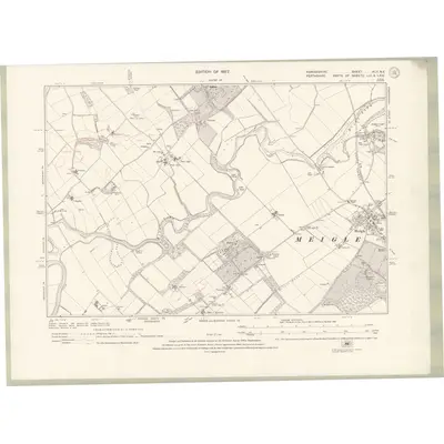 1922 Map of Forfarshire Sheet XLII.NE, 1927 Print