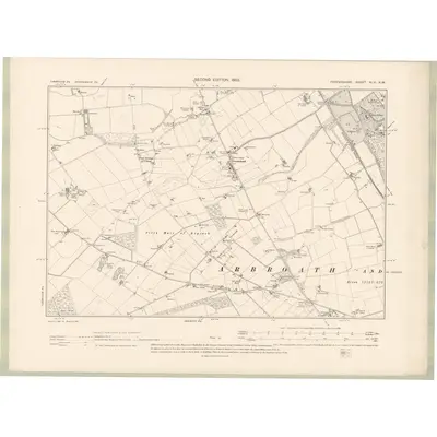 1901 Map of Forfarshire Sheet XLVI.NW, 1903 Print