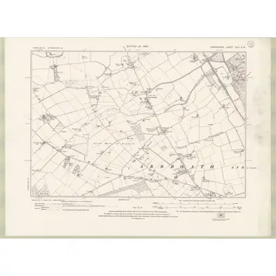 1921 Map of Forfarshire Sheet XLVI.NW, 1926 Print