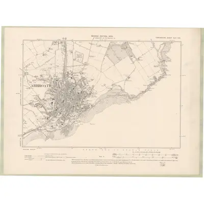 1901 Map of Forfarshire Sheet XLVI.SE, 1904 Print