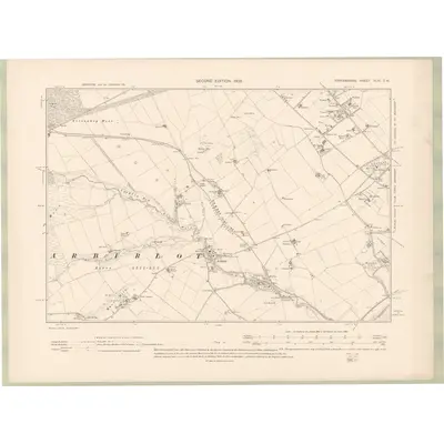 1901 Map of Forfarshire Sheet XLVI.SW, 1903 Print