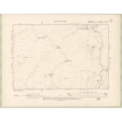 1900 Map of Forfarshire Sheet XV.NE, 1902 Print