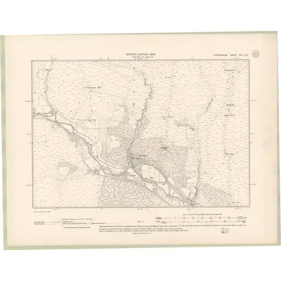 1900 Map of Forfarshire Sheet XVII.SW, 1902 Print