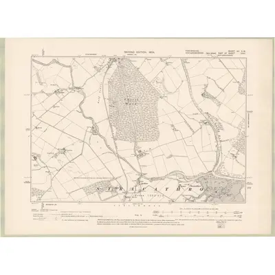 1901 Map of Forfarshire Sheet XX.SW, 1904 Print