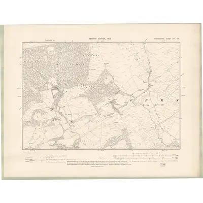 1900 Map of Forfarshire Sheet XXV.NE, 1903 Print