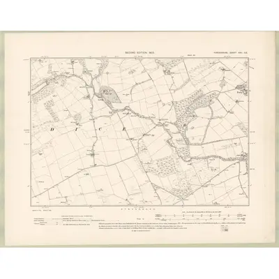 1900 Map of Forfarshire Sheet XXV.SE, 1903 Print