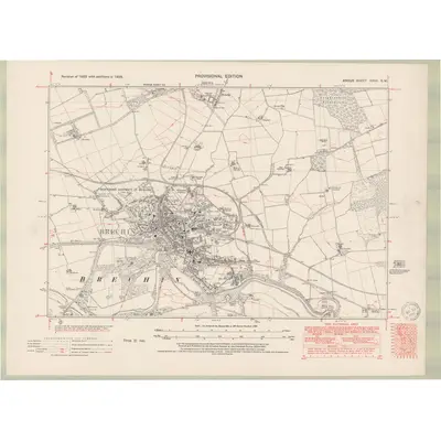 1938 Map of Forfarshire Sheet XXVII.SW, 1950 Print