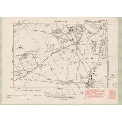 1938 Map of Forfarshire Sheet XXVIII.SW, 1950 Print