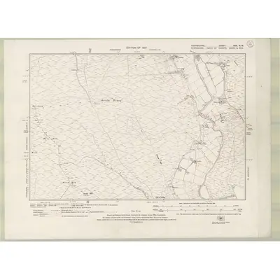 1922 Map of Forfarshire Sheet XXX.NW, 1927 Print