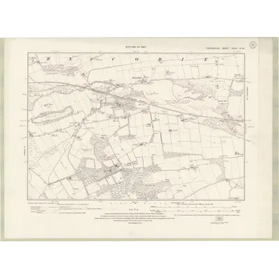 1922 Map of Forfarshire Sheet XXXIX.NW, 1927 Print