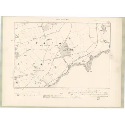 1901 Map of Forfarshire Sheet XXXV.SW, 1904 Print