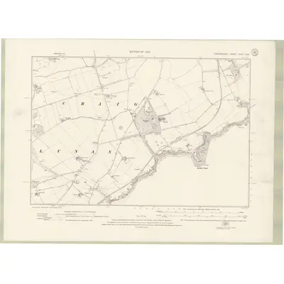 1922 Map of Forfarshire Sheet XXXV.SW, 1926 Print