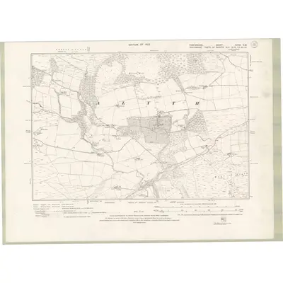 1922 Map of Forfarshire Sheet XXXVI.NW, 1927 Print