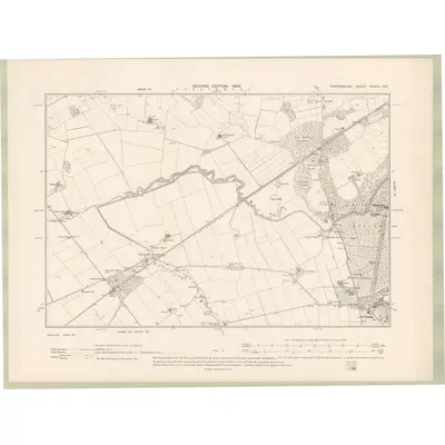 1900 Map of Forfarshire Sheet XXXVII.SE, 1903 Print