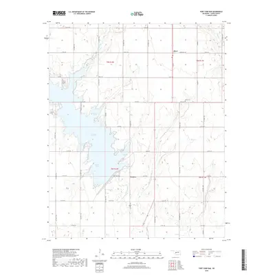 2018 Map of Fort Cobb Dam, 2018 Print