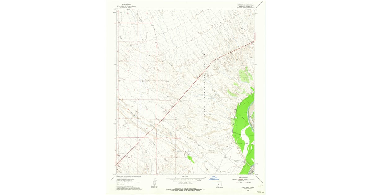1961 Map of Fort Craig, Socorro County, NM — High-Res | Pastmaps