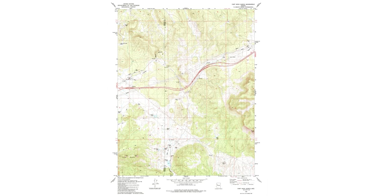 Fort Rock Ranch 1980s Maps of Arizona | Pastmaps