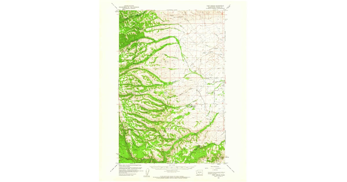 1958 Map of Fort Simcoe, Yakima County, WA — High-Res | Pastmaps