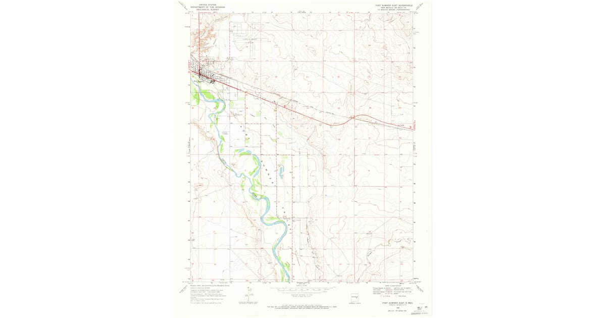 1968 Map of Fort Sumner East, De Baca County, NM — High-Res | Pastmaps