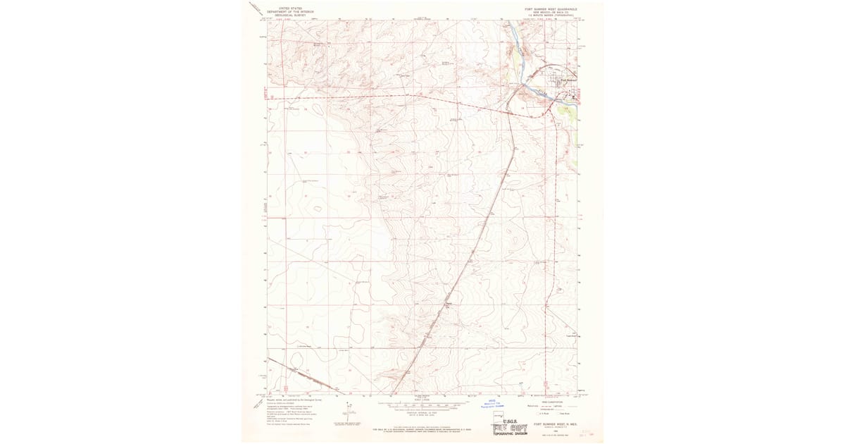 1965 Map of Fort Sumner West, De Baca County, NM — High-Res | Pastmaps