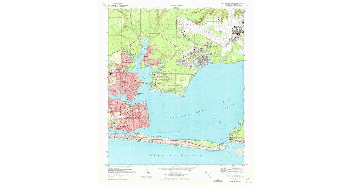 1970s Maps of Ocean City FL - Fort Walton Beach Okaloosa County Fl Usgs Topo 1970 P1972 Og 1200x630