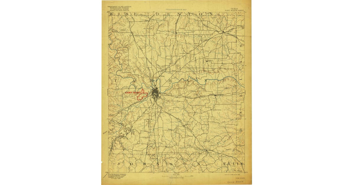 Old Maps of Westchester Grand - Fort Worth Tarrant County Tx Usgs Topo 1894 P1918 Og 1200x630