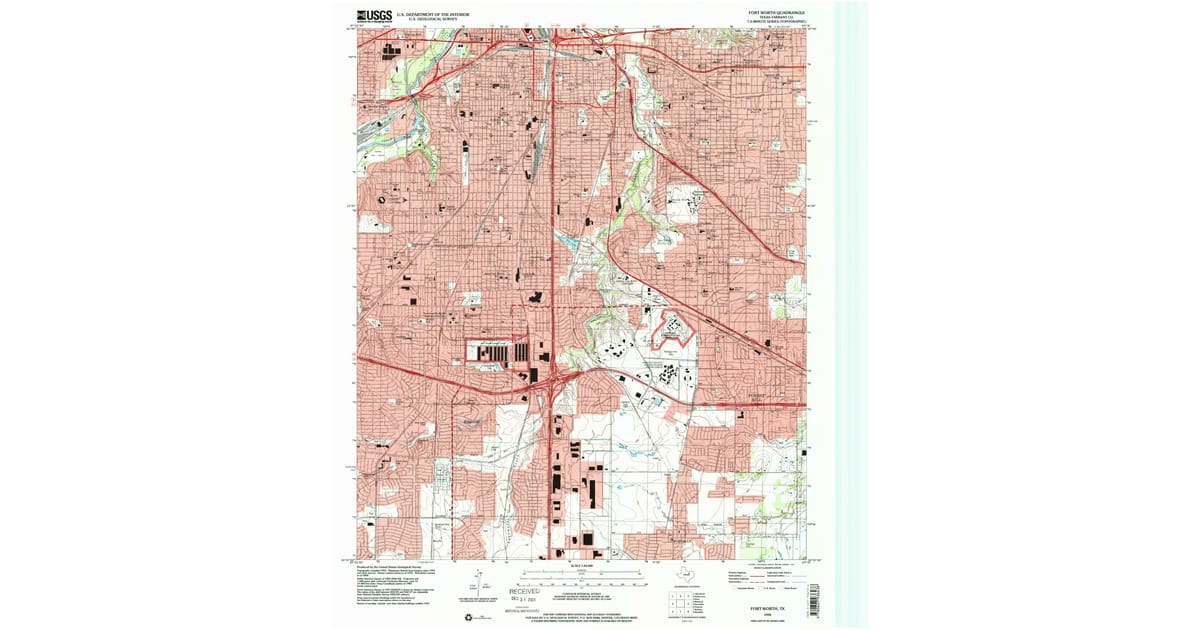 1995 Map of Fort Worth, TX — High-Res | Pastmaps