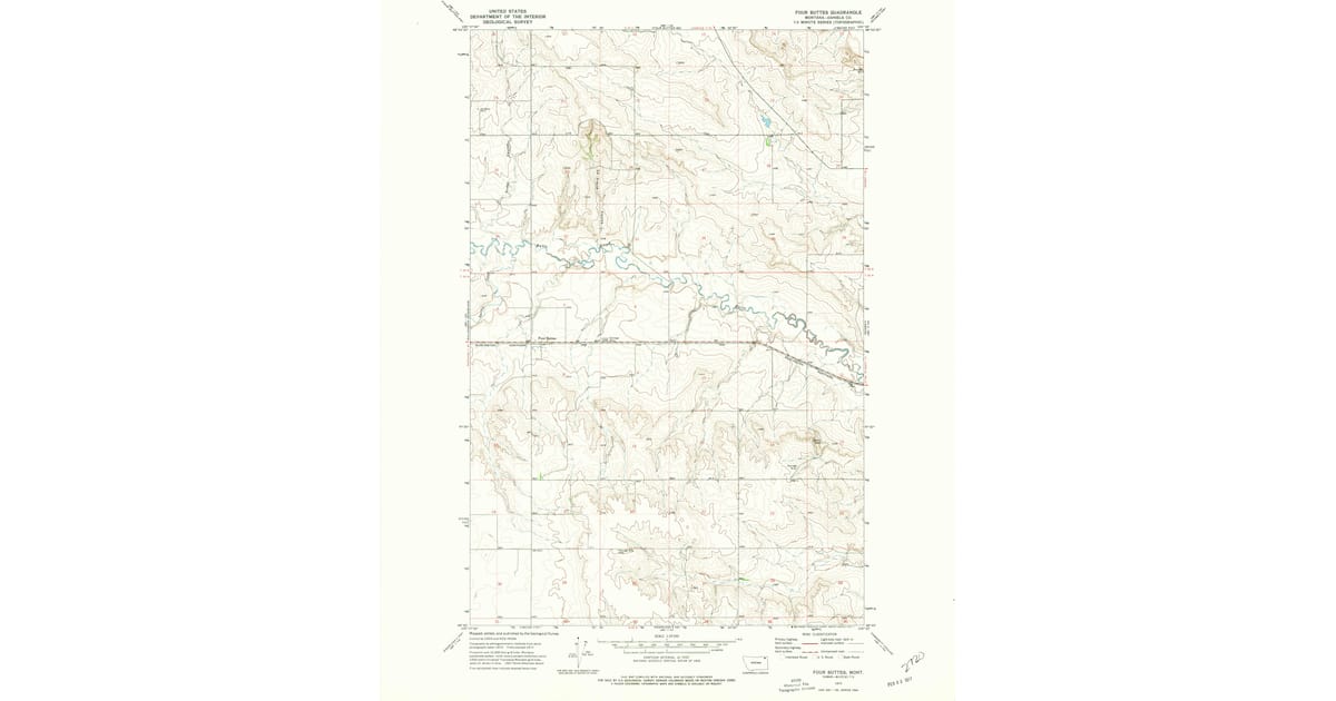 1970s Maps of Four Buttes, MT | Pastmaps