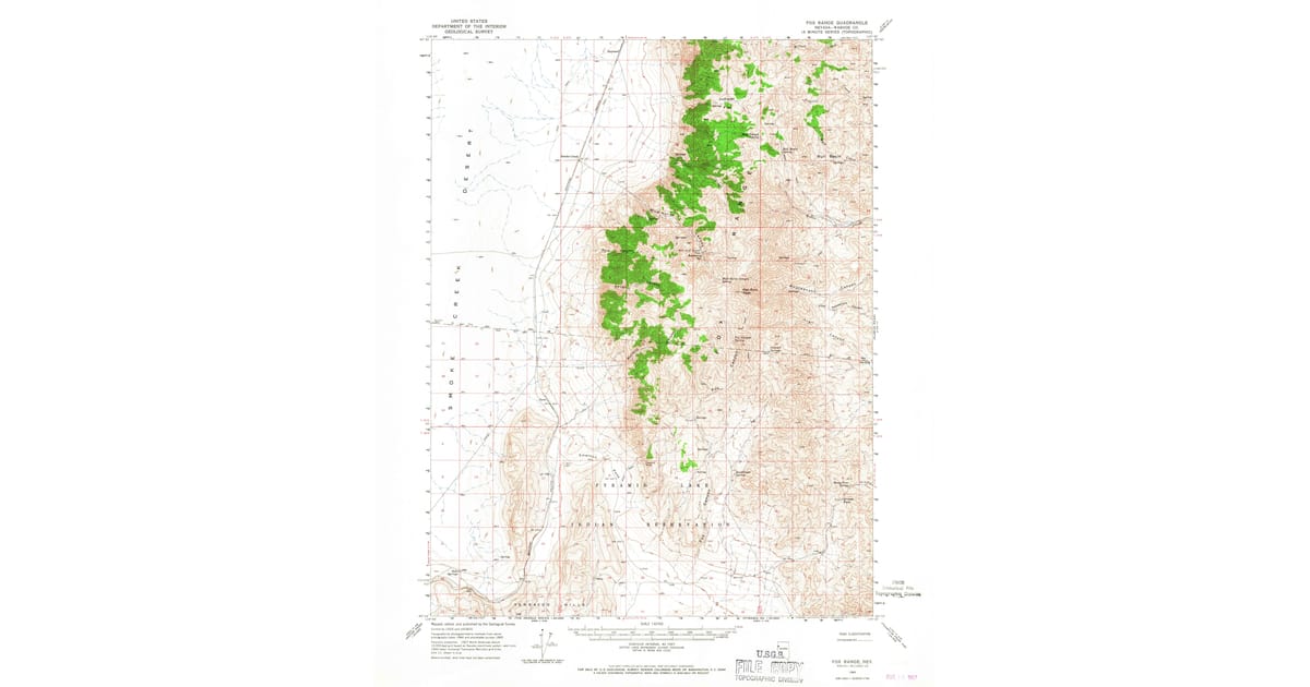 1965 Map of Fox Range, Washoe County, NV — High-Res | Pastmaps