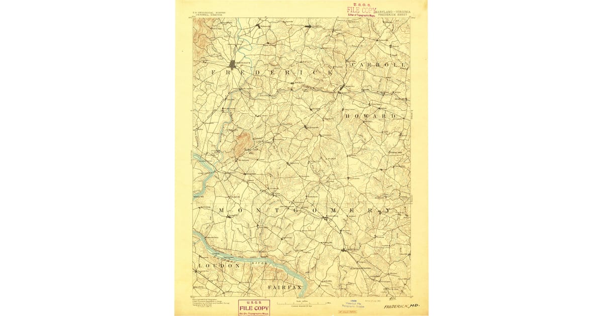 1800s 19th Century Maps of Muncaster - Frederick Montgomery County Md Usgs Topo 1893 Og 1200x630 