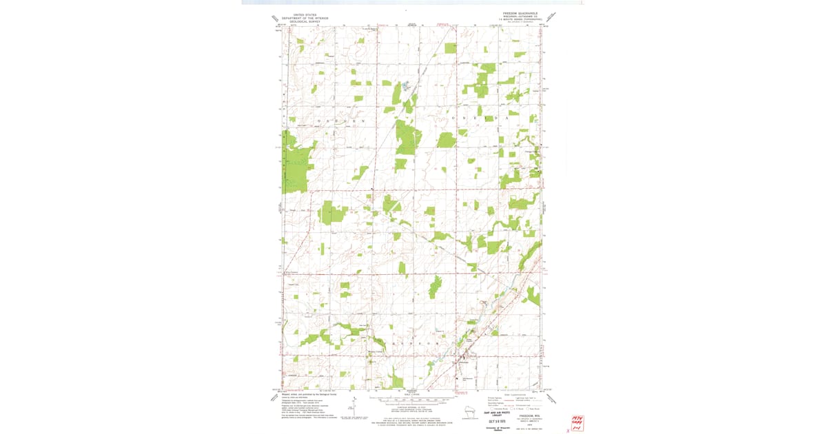 1974 Map of Freedom, Outagamie County, WI — High-Res | Pastmaps