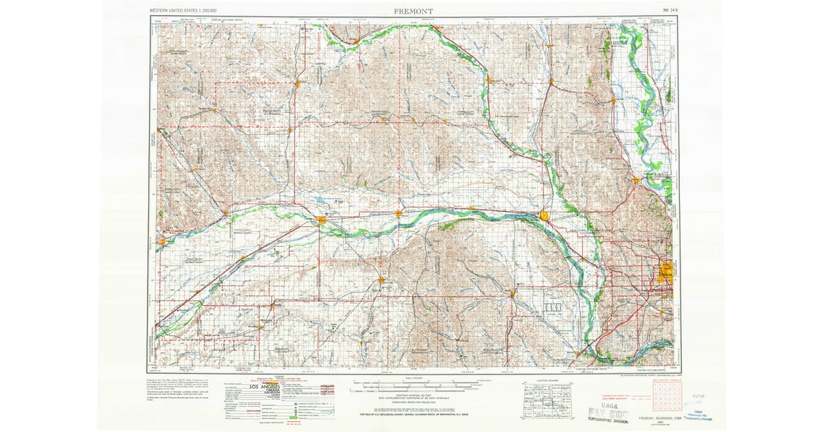 Old Maps of Emerick NE for Genealogy - Fremont Dodge County Ne Usgs Topo 1955 P1966 Og 1200x630