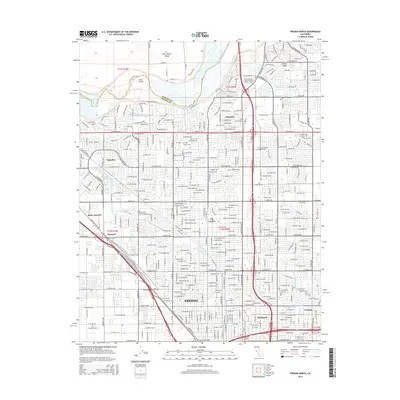 2015 Map of Fresno North, 2015 Print