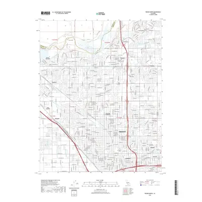 2018 Map of Fresno North, 2018 Print