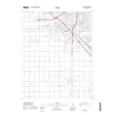2018 Map of Fresno South, 2018 Print