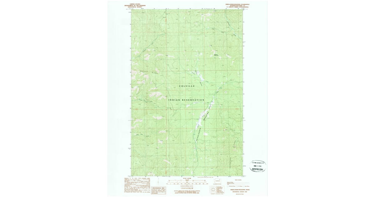 1989 Map of Friedlander Meadows, Ferry County, WA — High-Res | Pastmaps