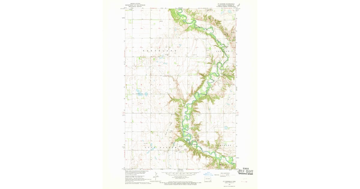 1967 Map of Ft. Ransom, Ransom County, ND — High-Res | Pastmaps